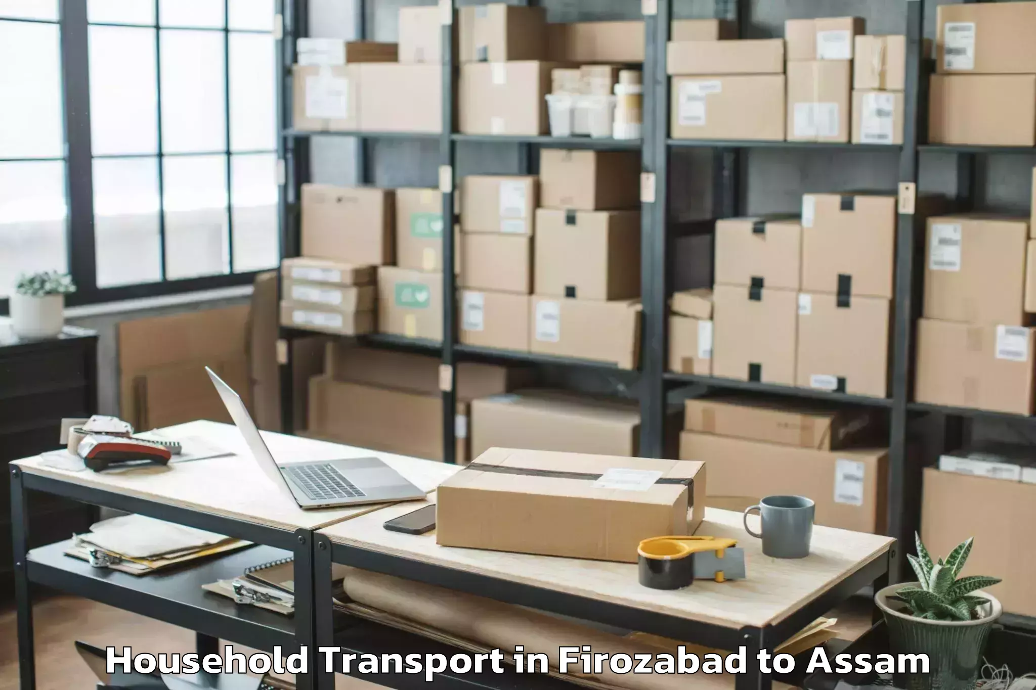 Affordable Firozabad to Lakhipur Household Transport